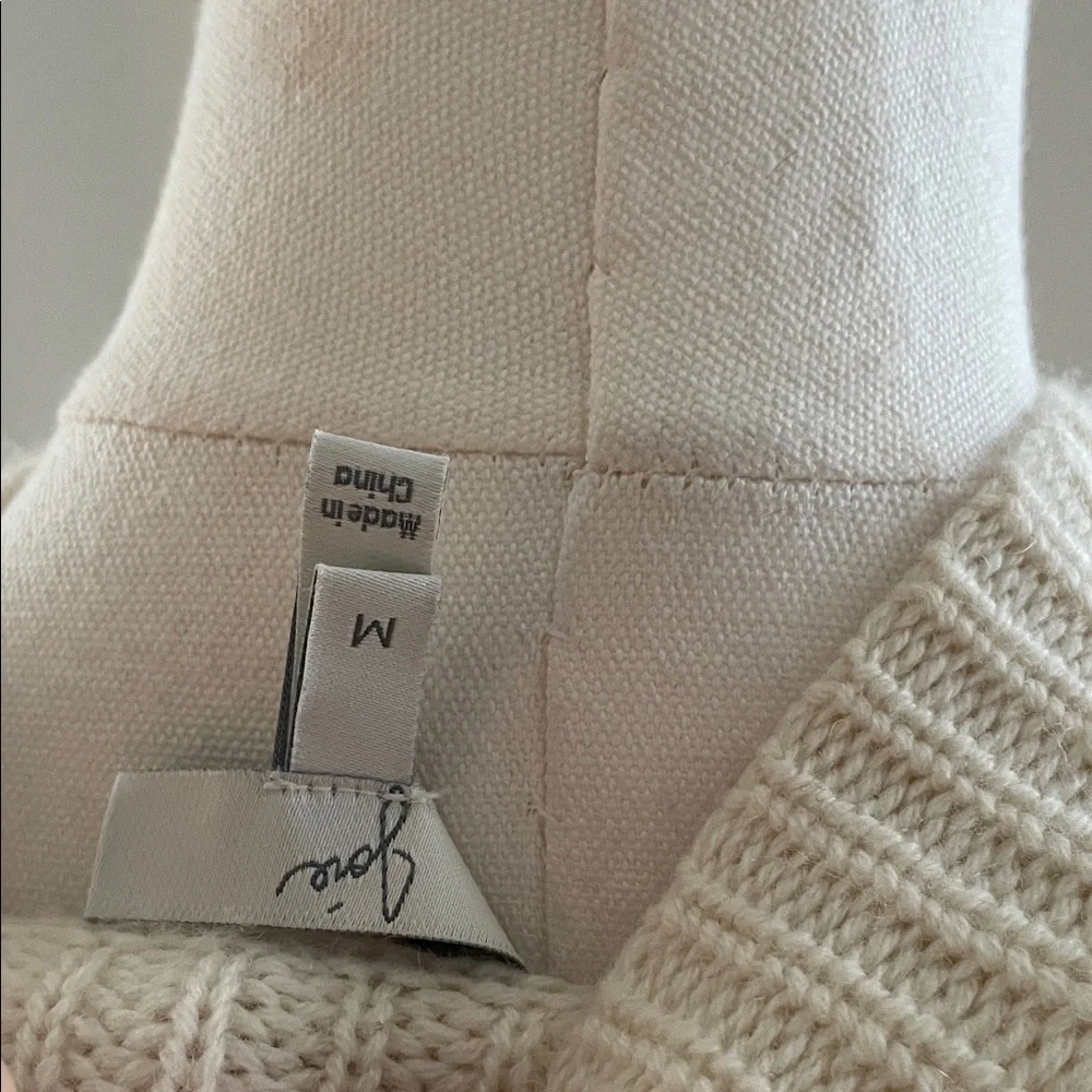 Joie Cream Sweater Medium Cashmere Wool - Picture 6 of 7